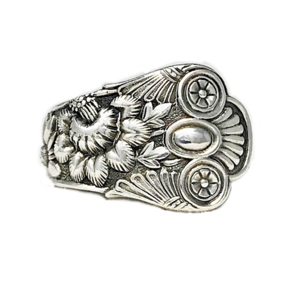 RARE antique handcrafted sterling spoon ring